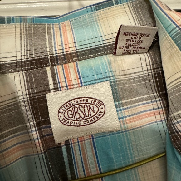 Gibson Men’s Short Sleeve Button Down Shirt Blue - Picture 3 of 4